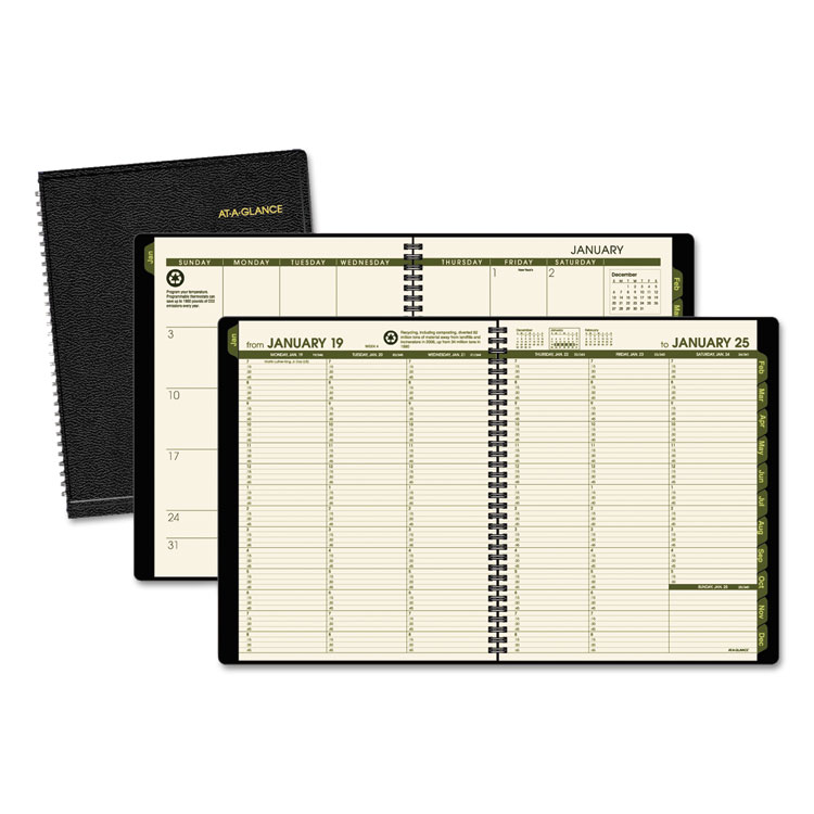 Picture of Recycled Weekly/Monthly Classic Appointment Book, 8 1/4 x 10 7/8, Black