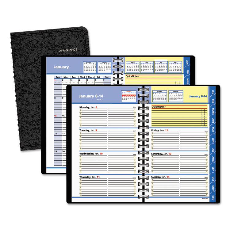 Picture of QuickNotes Weekly/Monthly Appointment Book, 4 7/8 x 8, Black