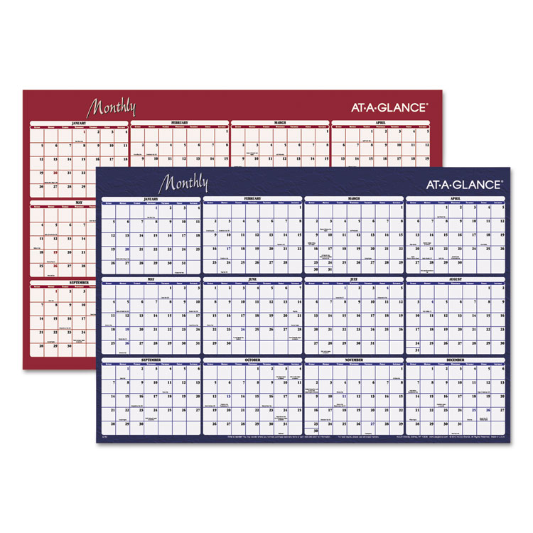 Picture of Reversible Horizontal Erasable Wall Planner, 48 x 32