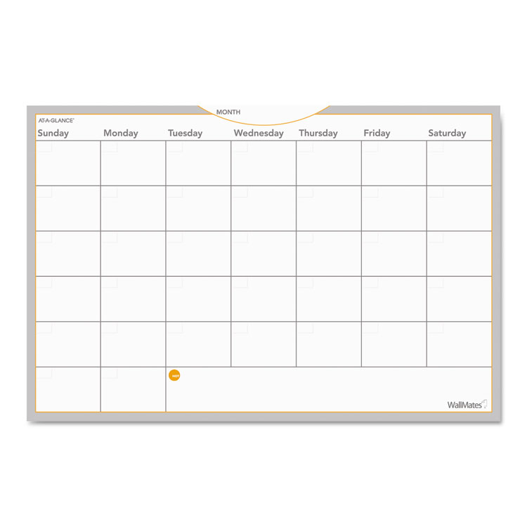 Picture of WallMates Self-Adhesive Dry Erase Monthly Planning Surface, 36 x 24