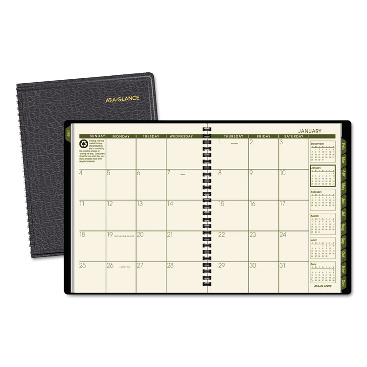 Picture of Recycled Monthly Planner, 6 7/8 x 8 3/4, Black