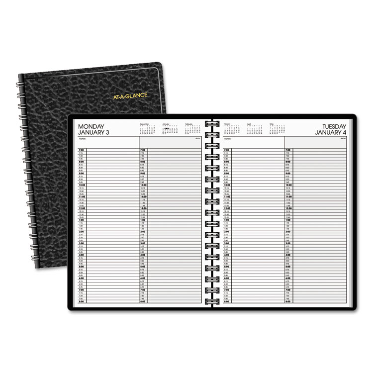 Picture of Two-Person Group Daily Appointment Book, 8 x 10 7/8, Black
