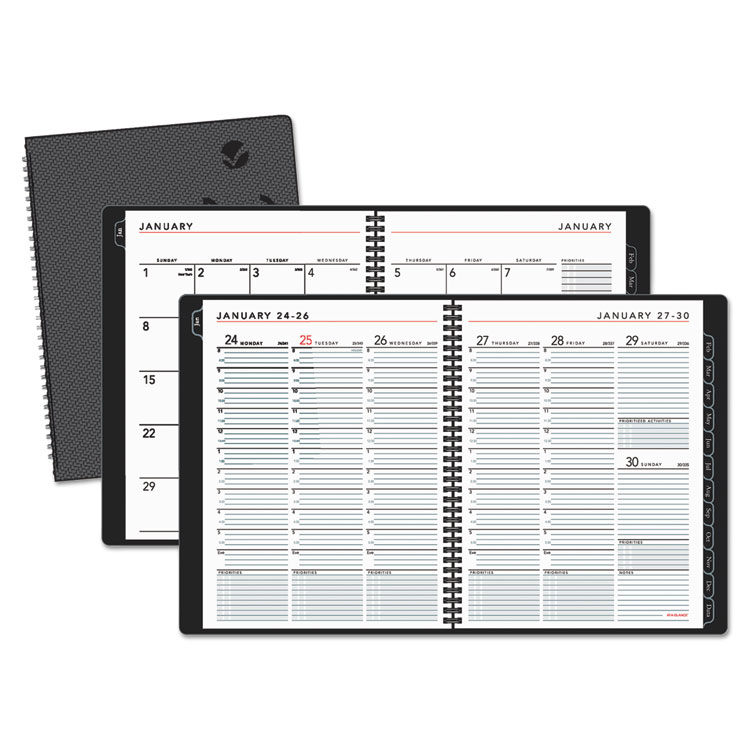 Picture of Contemporary Weekly/Monthly Planner, Column, 8 1/4 x 10 7/8, Graphite Cover,2019