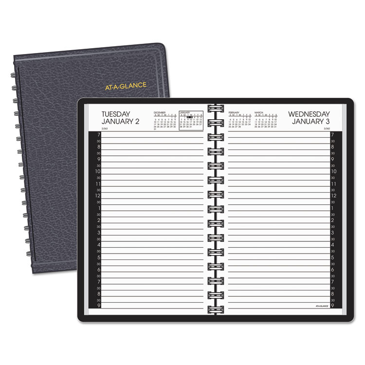 Picture of Daily Appointment Book with 30-Minute Appointments, 8 x 4 7/8, White