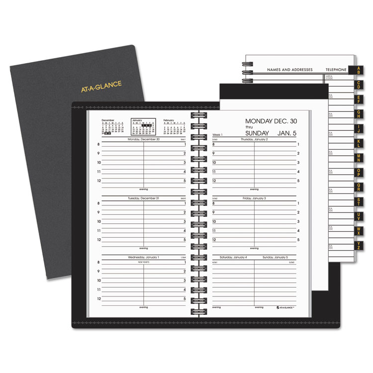 Picture of Compact Weekly Appointment Book, 3 1/4 x 6 1/4, Black