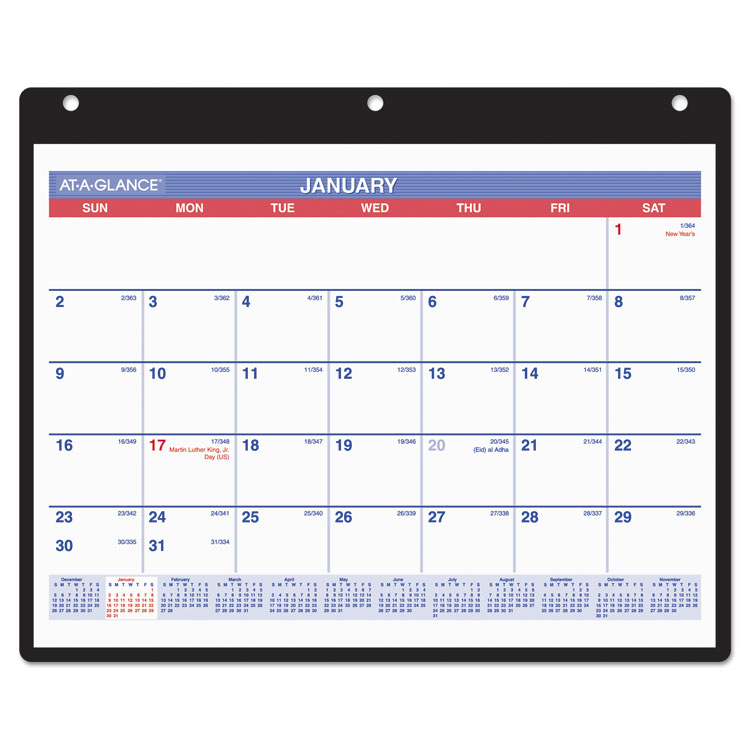 Picture of Monthly Desk/Wall Calendar, 11 x 8 1/4, White