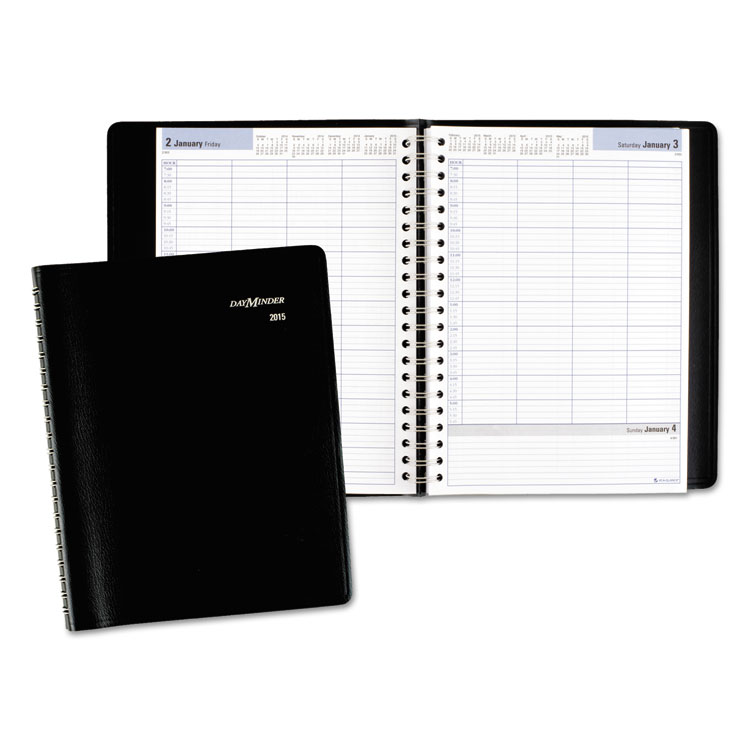 Picture of Four-Person Group Daily Appointment Book, 7 7/8 x 11, Black