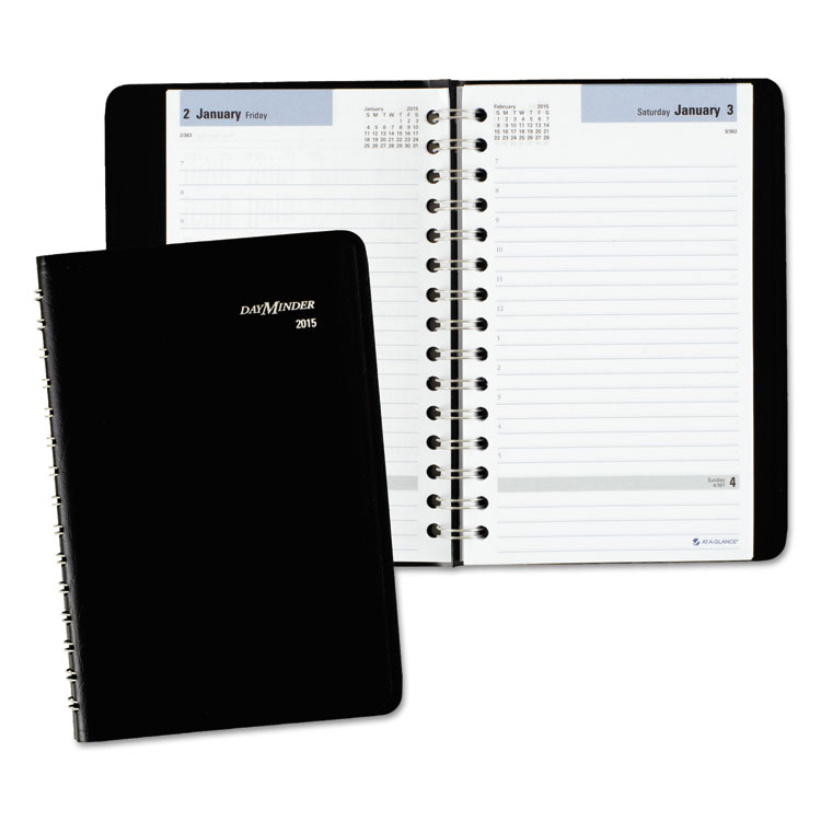 Picture of Daily Appointment Book with Hourly Appointments, 8 x 4 7/8, Black