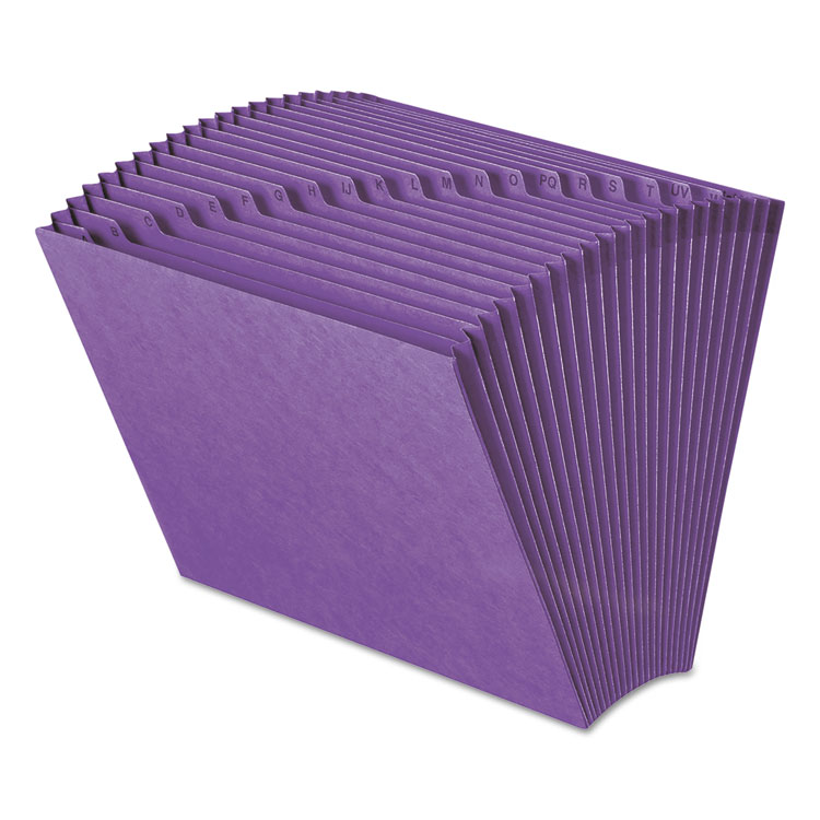 Picture of Heavy-Duty A-Z Open Top Expanding Files, 21 Pockets, Letter, Purple