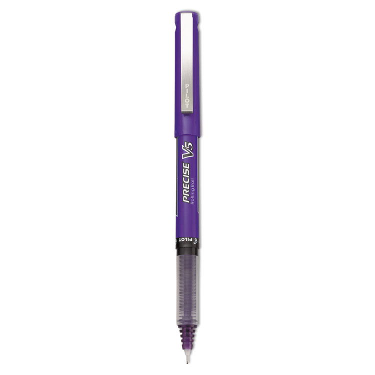 Picture of Precise V5 Roller Ball Stick Pen, Precision Point, Purple Ink, .5mm, Dozen