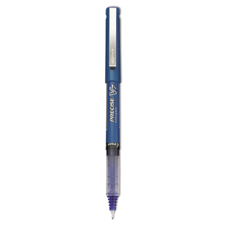 Picture of Precise V7 Roller Ball Stick Pen, Precision Point, Blue Ink, .7mm, Dozen