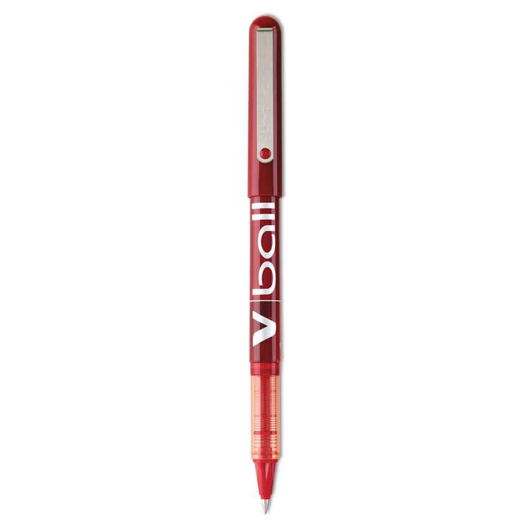 Picture of VBall Liquid Ink Roller Ball Stick Pen, Red Ink, .5mm, Dozen