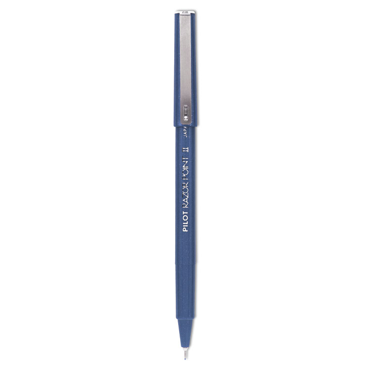 Picture of Razor Point II Super Fine Marker Pen, Blue Ink, .2mm, Dozen