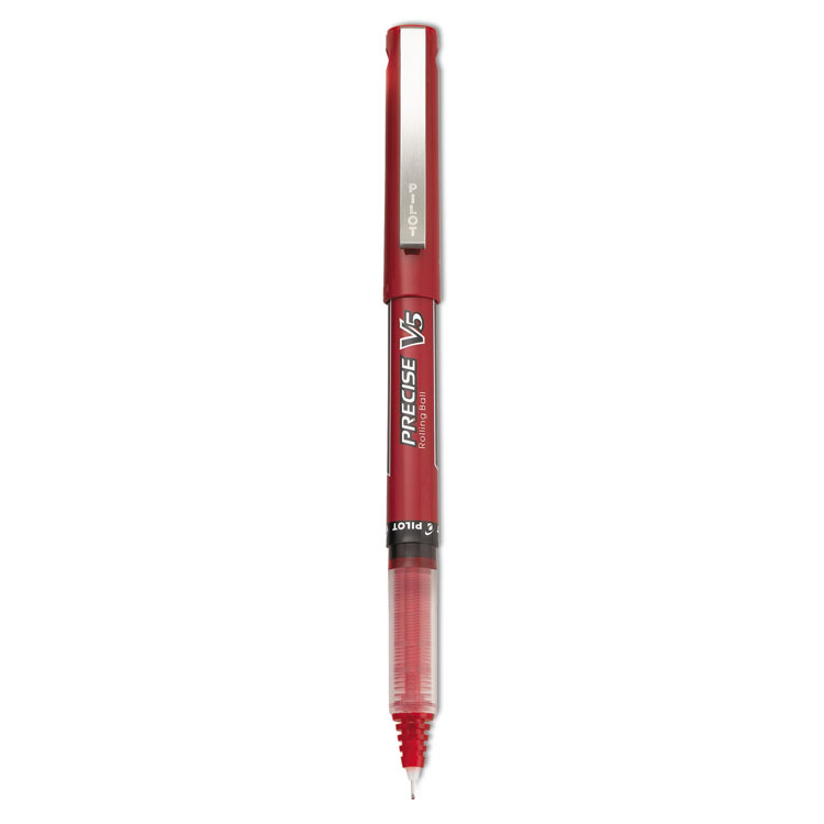 Picture of Precise V5 Roller Ball Stick Pen, Precision Point, Red Ink, .5mm, Dozen