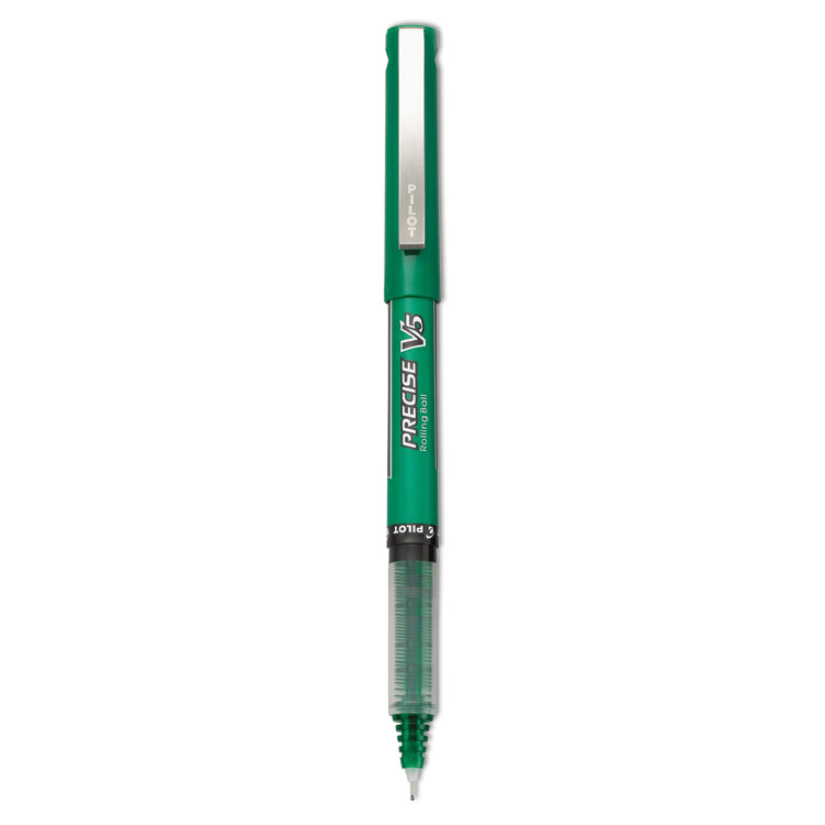 Picture of Precise V5 Roller Ball Stick Pen, Precision Point, Green Ink, .5mm, Dozen