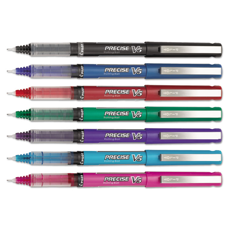 Picture of Precise V5 Roller Ball Stick Pen, Precision Point, Assorted Ink, .5mm, 7/Pack