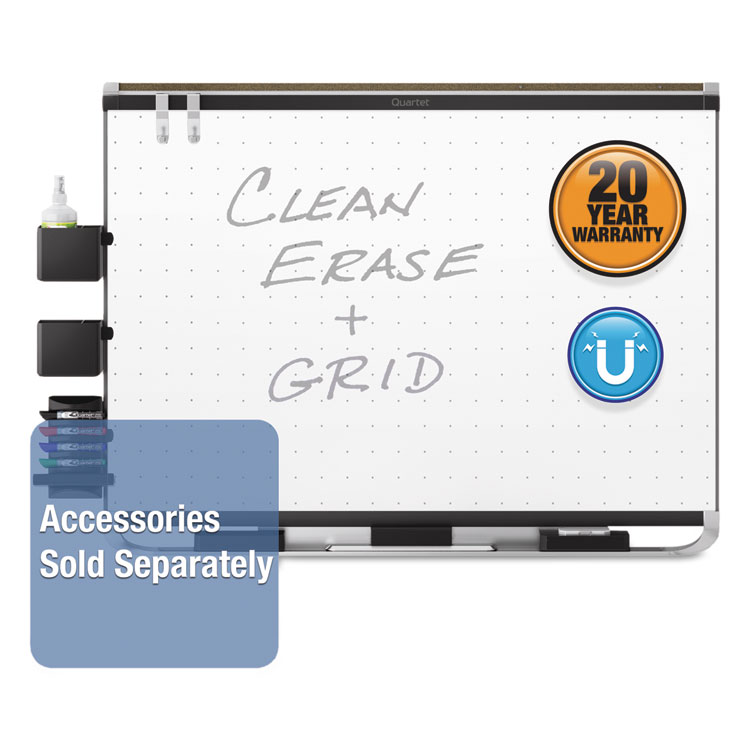 Picture of Prestige 2 Magnetic Total Erase Whiteboard, 96 x 48, Black Frame