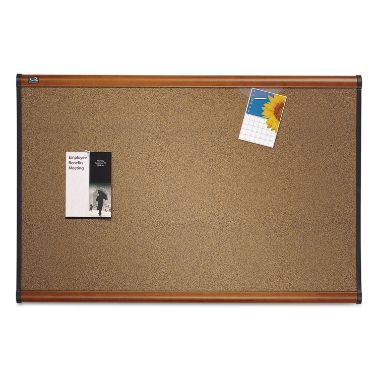 Picture of Prestige Bulletin Board, Brown Graphite-Blend Surface, 48 x 36, Cherry Frame