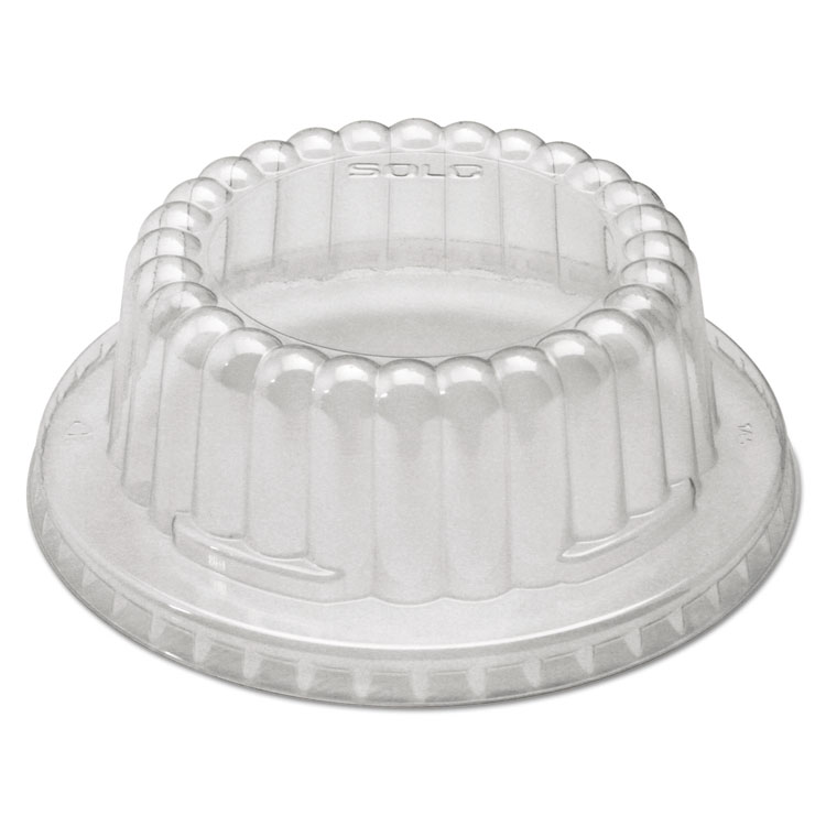 Picture of Flat-Top Dome PET Plastic Lids f/12 oz Containers, Clear, 1000/Carton