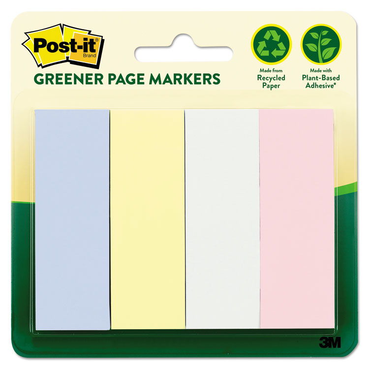 Picture of Greener Page Flags, Pastel, 50 Strips/Pad, 4 Pads/Pack