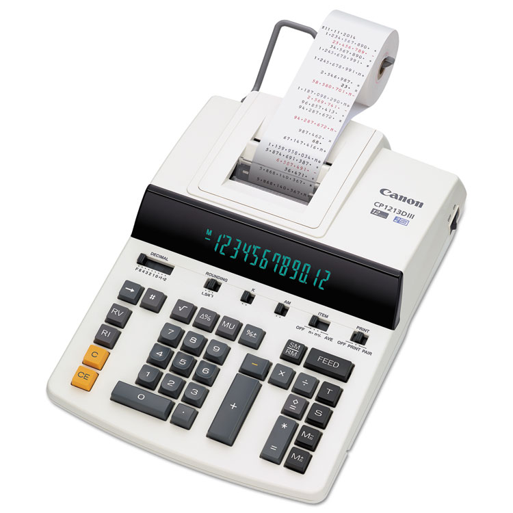 Picture of Cp1213diii 12-Digit Heavy-Duty Commercial Desktop Printing Calculator, 4.8 L/sec