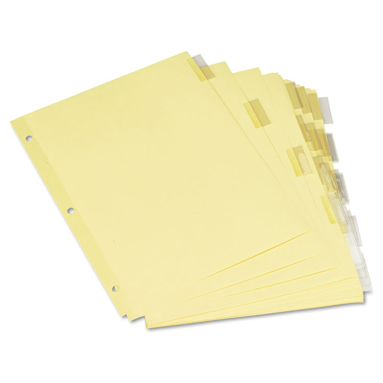 Picture of Economical Insertable Index, Clear Tabs, 5-Tab, Letter, Buff, 6 Sets/Pack