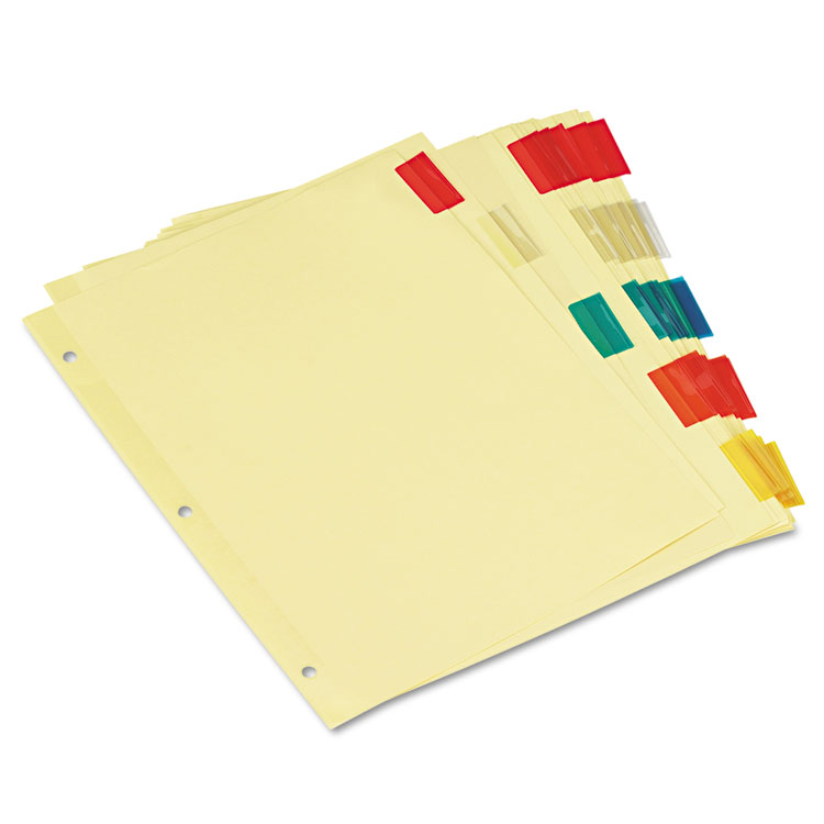 Picture of Economical Insertable Index, Multicolor Tabs, 5-Tab, Letter, Buff, 6 Sets/Pack
