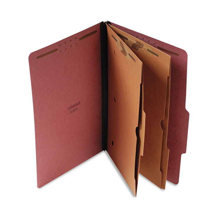 Earth Red ACCO 16036 Pressboard 25-Pt Classification Folders 6-Section Legal 10/Box 