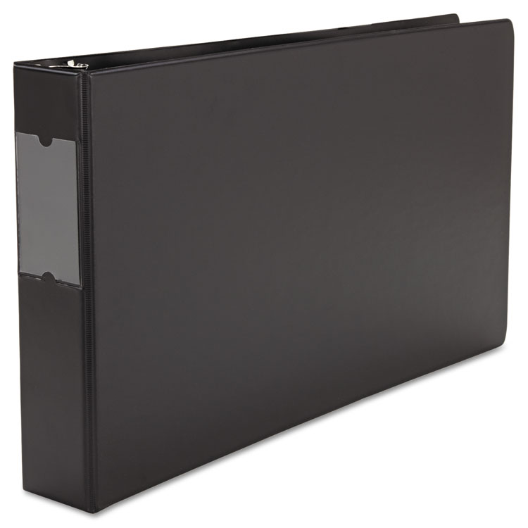 Picture of Legal-Size Round Ring Binder with Label Holder, 2" Capacity, 11 x 17, Black