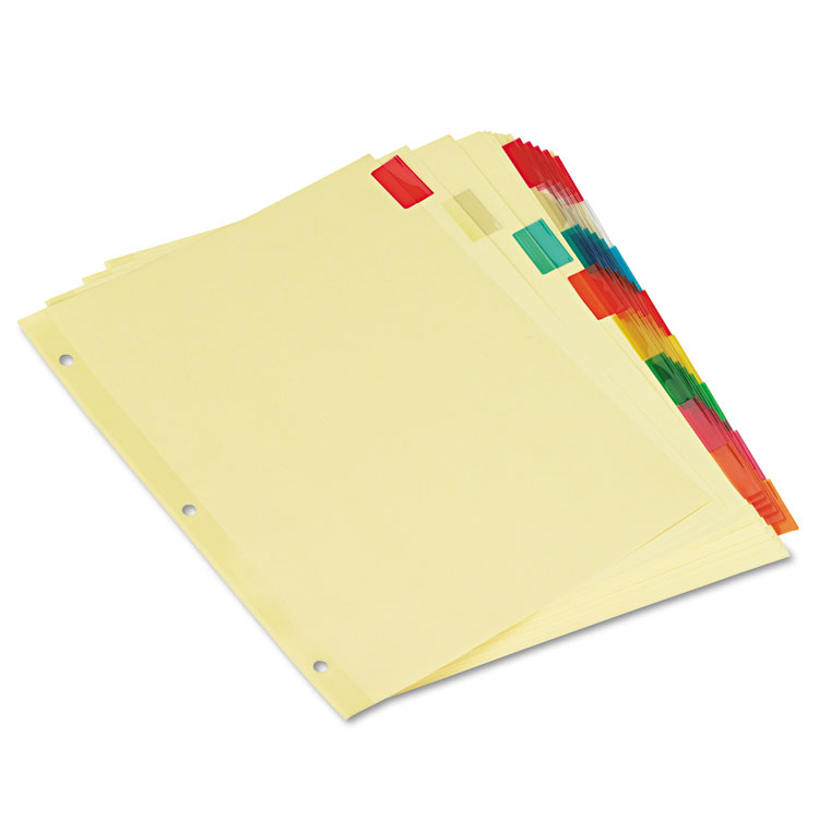 5-Tab Buff Universal 20830 Economical Insertable Index Letter Multicolor Tabs 24 Sets/Box 