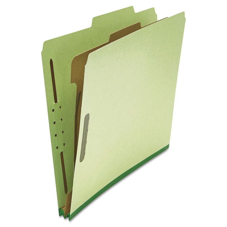 Picture of Pressboard Classification Folder, Letter, Four-Section, Green, 10/Box