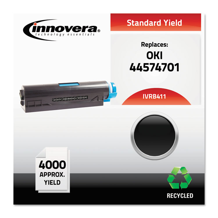 Remanufactured 44574701 (B411) Toner, 4000 Page-Yield, Black