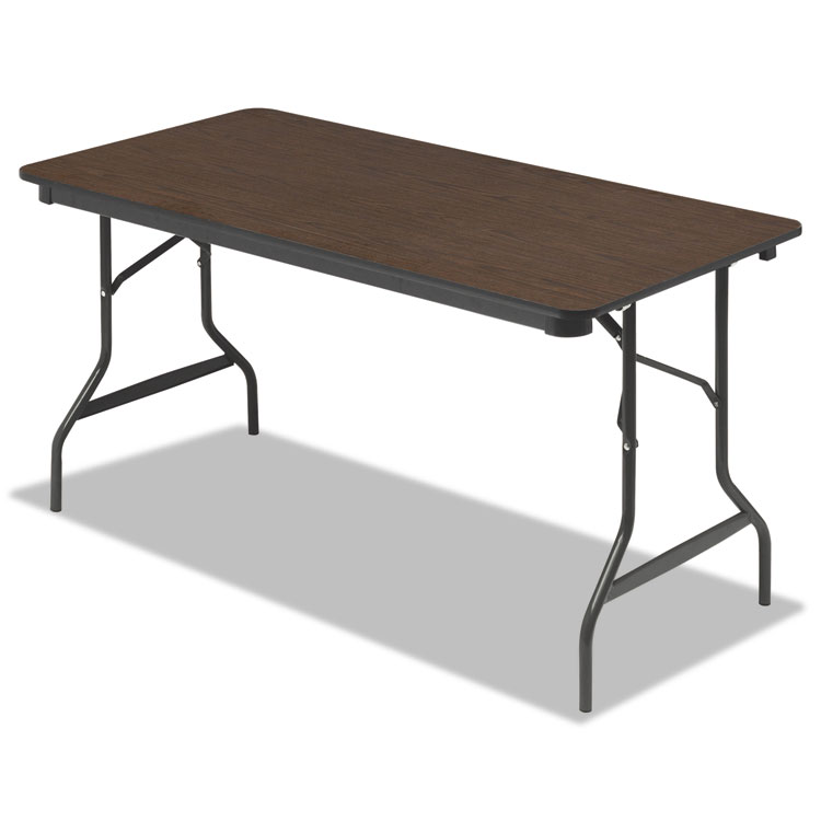 Picture of Economy Wood Laminate Folding Table, Rectangular, 60w x 30d x 29h, Walnut