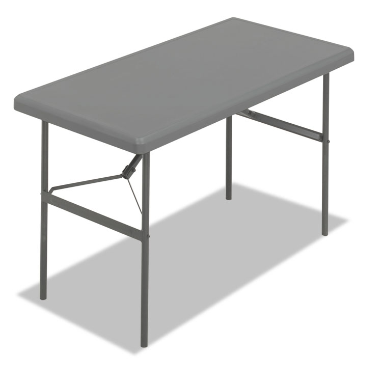 Picture of IndestrucTables Too 1200 Series Resin Folding Table, 48w x 24d x 29h, Charcoal