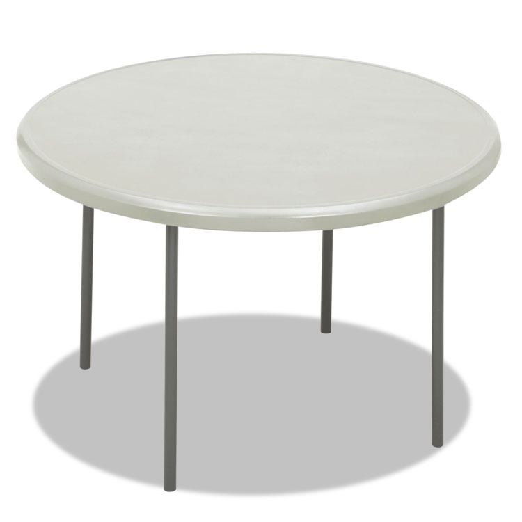 Picture of IndestrucTables Too 1200 Series Resin Folding Table, 48 dia x 29h, Platinum