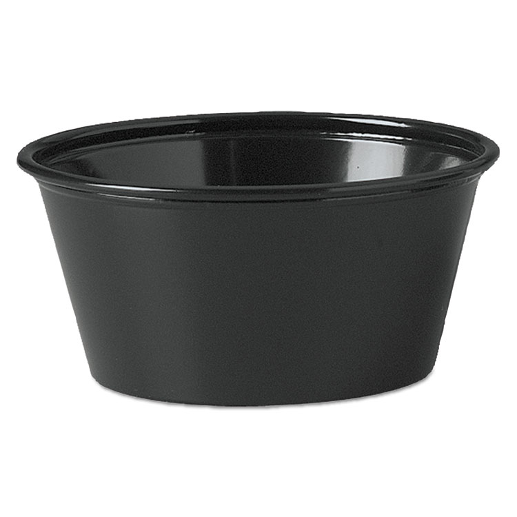 Picture of Plastic Souffle Portion Cups, 3 1/4 Oz., Black, 250/bag, 2500/carton