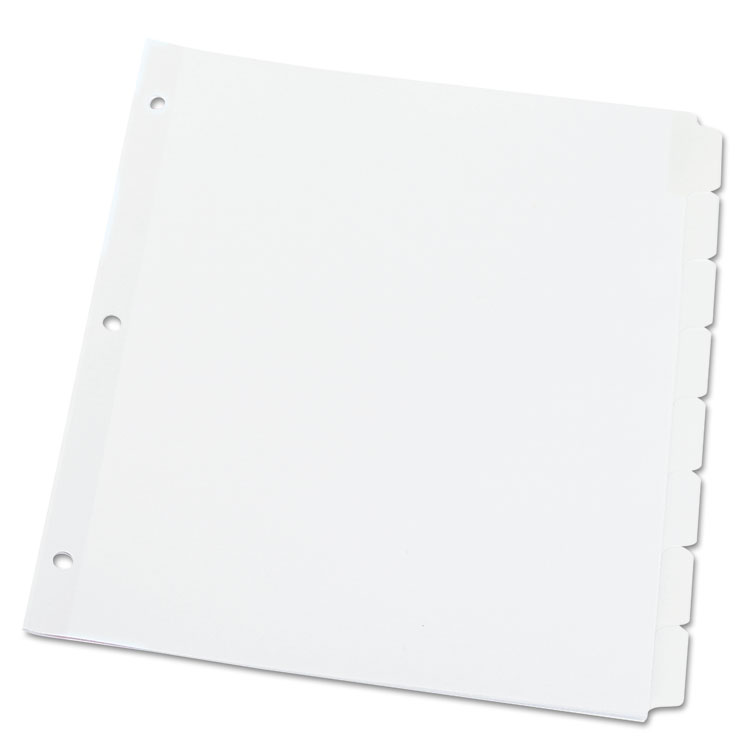 Picture of Write-On/Erasable Indexes, Eight White Tabs, Letter, White