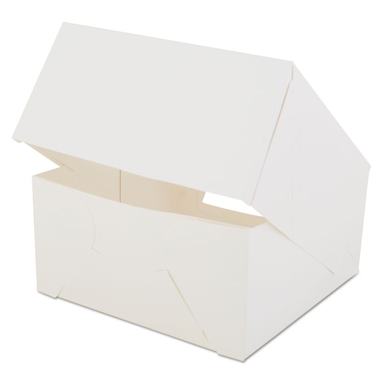 Window Bakery Boxes, White, Paperboard, 8 x 8 x 4, 150/Carton