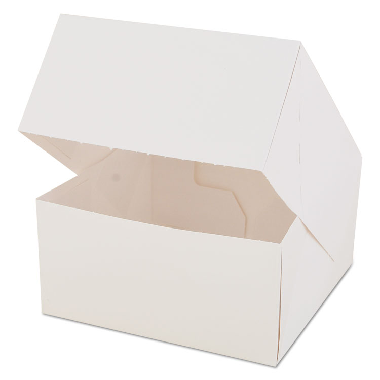 Window Bakery Boxes, White, Paperboard, 6 x 6 x 3, 200/Carton