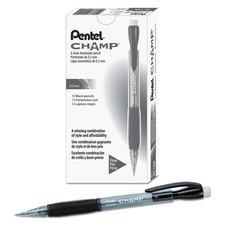 Picture of Champ Mechanical Pencil, 0.5 mm,Translucent Gray Barrel, Dozen