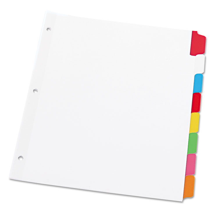 Picture of Write-On/Erasable Indexes, Eight Multicolor Tabs, Letter, White