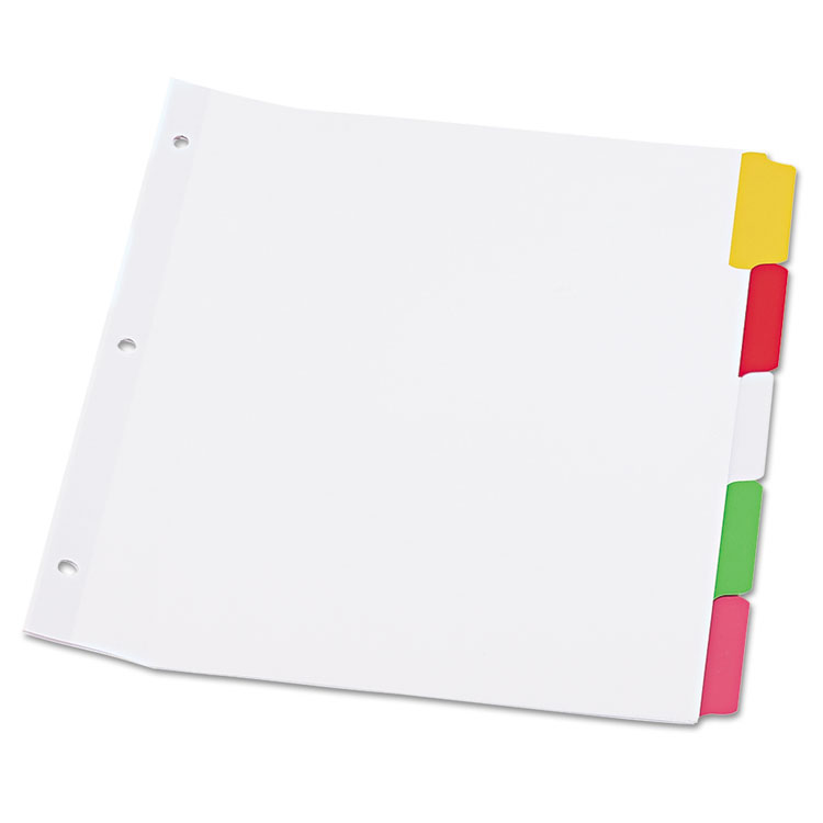 Picture of Write-On/Erasable Indexes, Five Multicolor Tabs, Letter, White