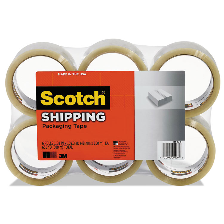 Picture of 3350 General Purpose Packaging Tape, 1.88" x 109yds, 3" Core, Clear, 6/Pack