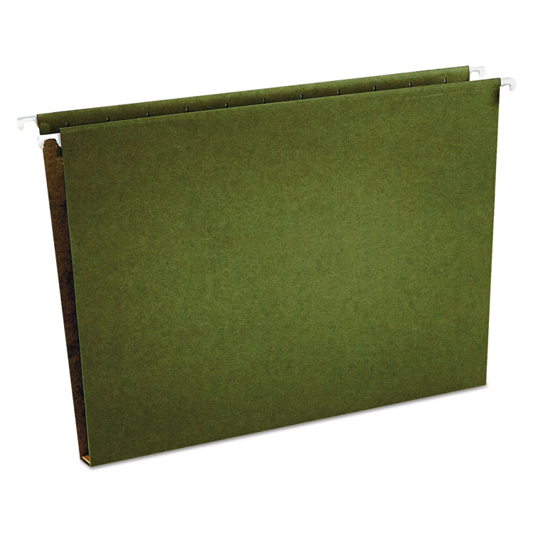 Picture of One Inch Box Bottom Hanging Folder, Pressboard, Letter, Standard Green, 25/Box
