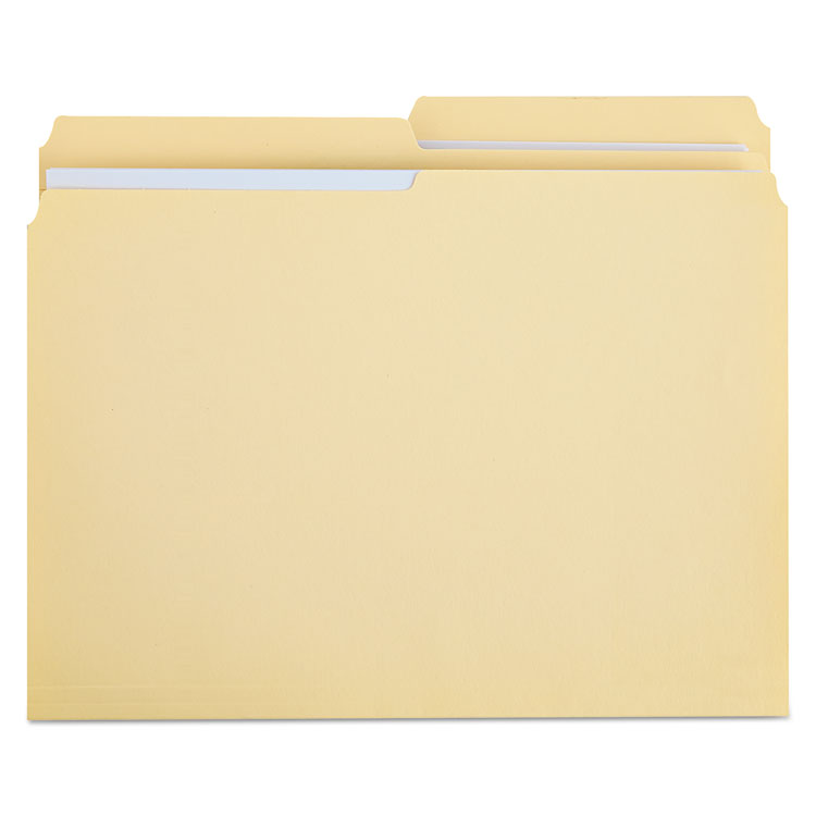 Picture of File Folders, 1/2 Cut, Two-Ply Top Tab, Letter, Manila, 100/Box