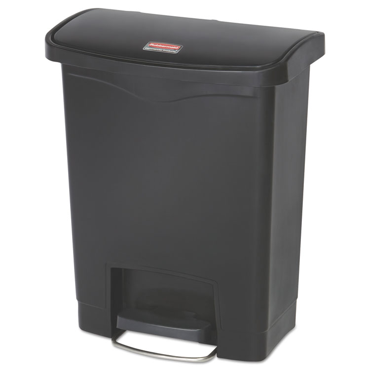 Picture of Slim Jim Resin Step-On Container, Front Step Style, 8 Gal, Black