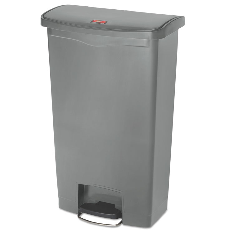 Picture of Slim Jim Resin Step-On Container, Front Step Style, 18 Gal, Gray