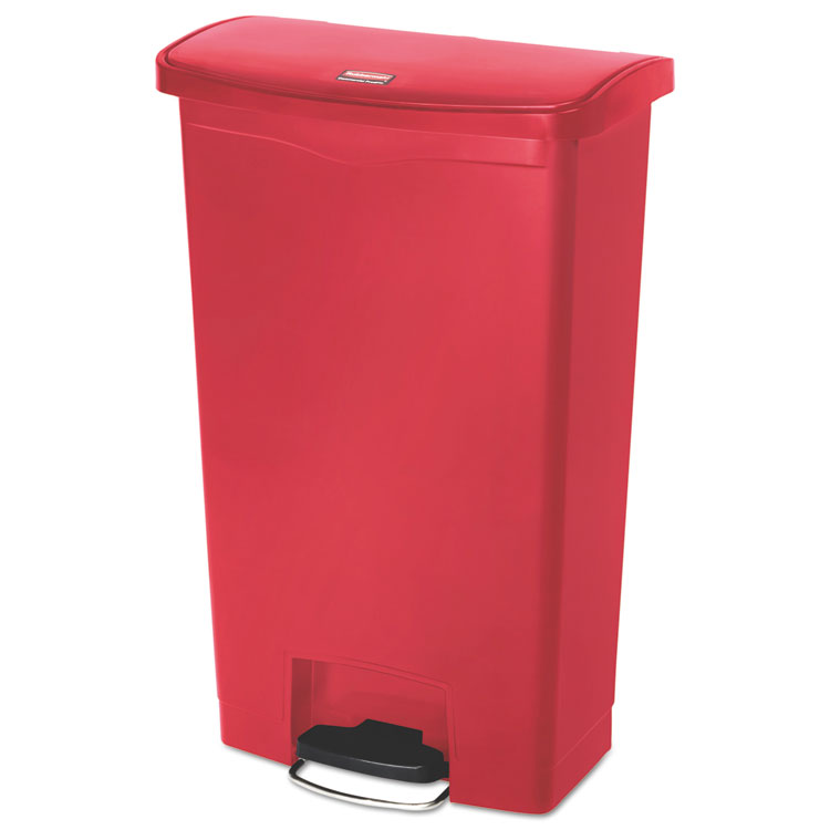 Picture of Slim Jim Resin Step-On Container, Front Step Style, 18 Gal, Red