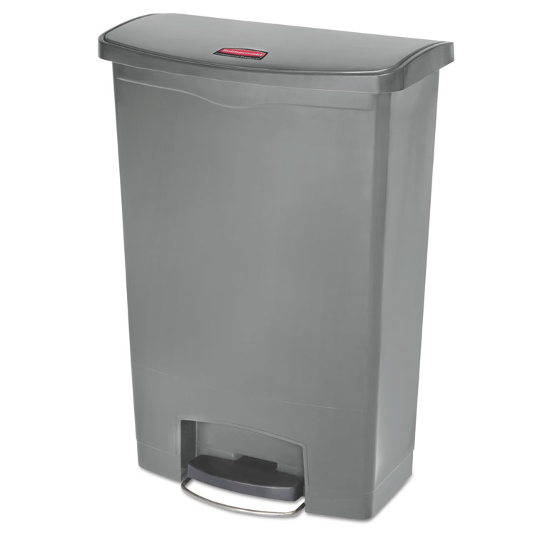 Picture of Slim Jim Resin Step-On Container, Front Step Style, 24 Gal, Gray (RCP1883606)