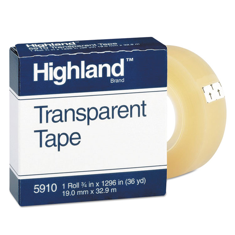 Picture of Transparent Tape, 3/4" x 1296", 1" Core, Clear